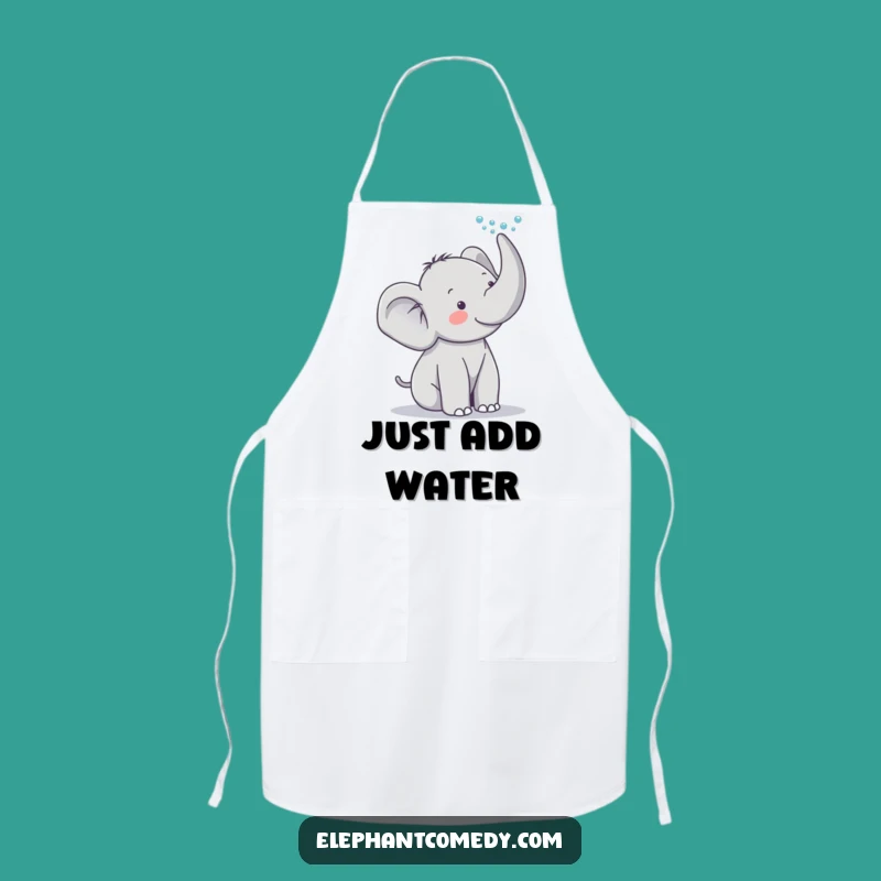 Funny Elephant Apron: Cute Cartoon Grey Elephant Water Spray Kitchen Gift
