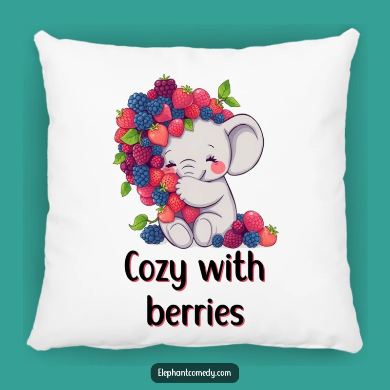 Funny Elephant Berry Hug Pillow: Cozy Sweet Elephant Cushion Gift