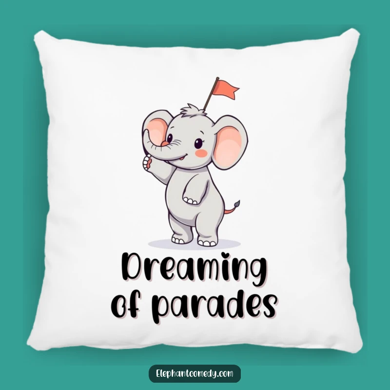 Funny Tiny Elephant Pillow: Cozy Waving Flag Elephant Cushion Gift