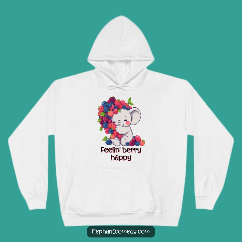 Funny Elephant Berry Hug Hoodie: Cozy Sweet Elephant Sweatshirt Gift
