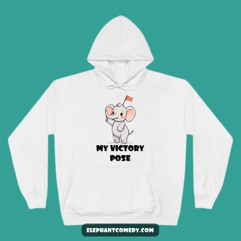 Funny Tiny Elephant Hoodie: Cozy Waving Flag Elephant Sweatshirt Gift