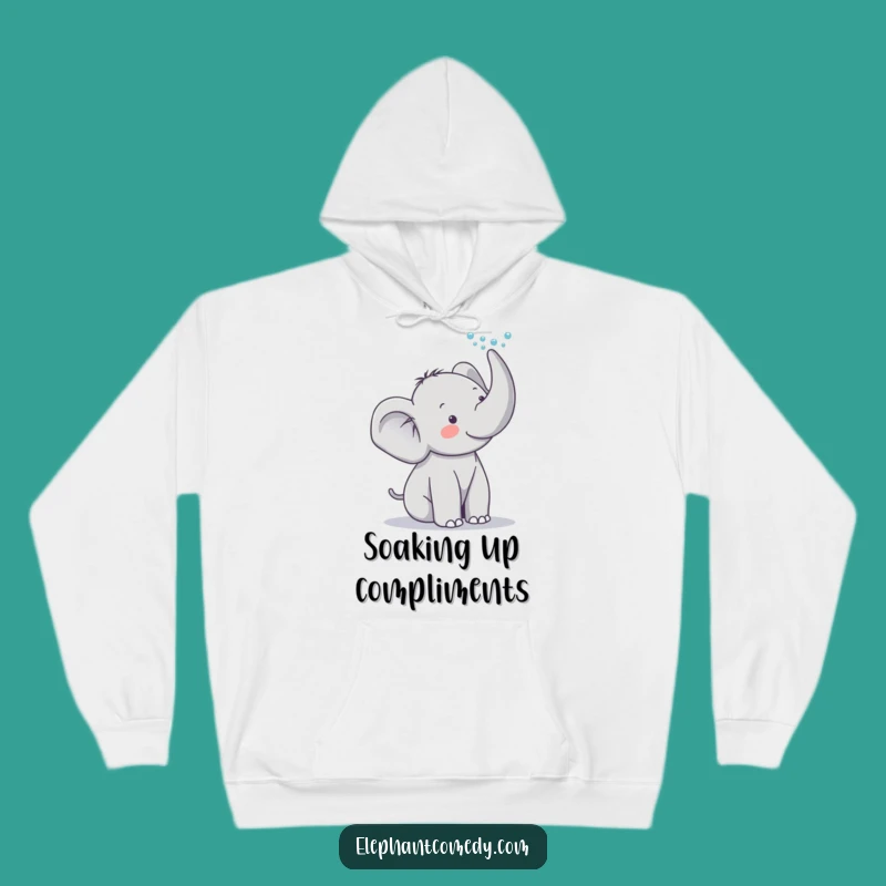 Funny Elephant Hoodie: Cozy Cartoon Grey Elephant Water Spray Sweatshirt Gift