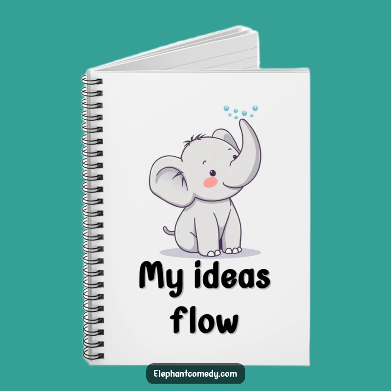 Funny Elephant Notebook: Cute Cartoon Grey Elephant Water Spray Journal Gift