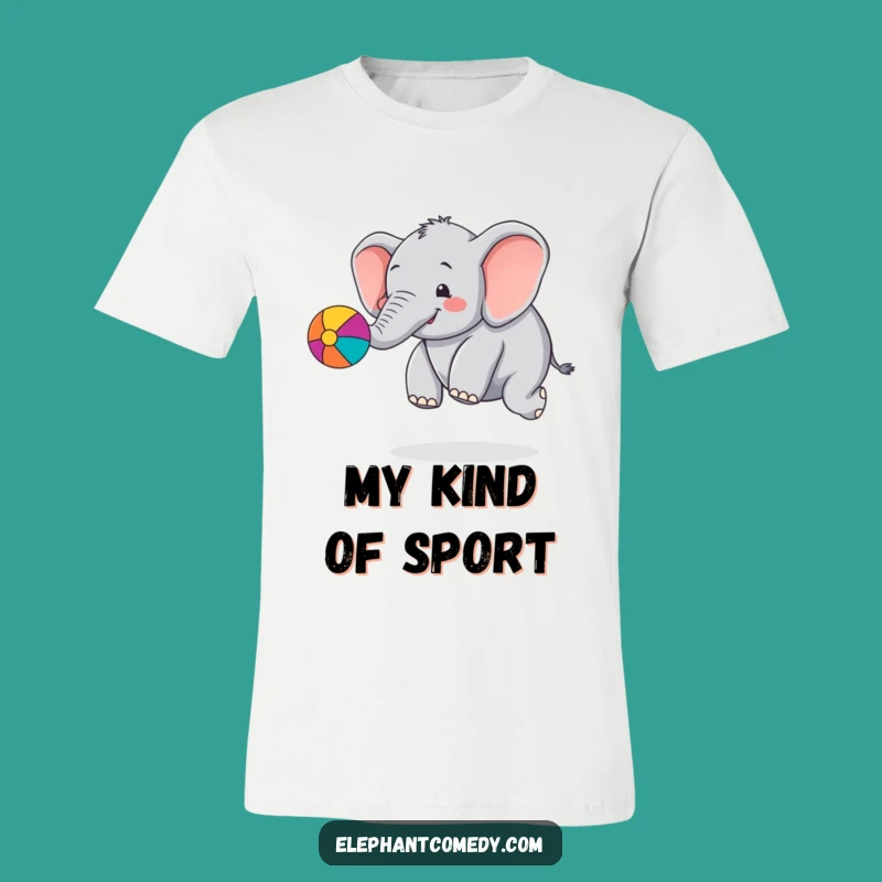 Funny Chubby Elephant T-Shirt: Playful Ball Bouncing Elephant Tee